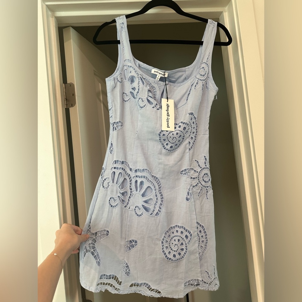 Blue Coastal Lace Dress